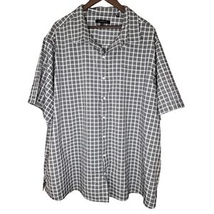 Synergy Men’s Black & White Plaid Button-Up Shirt – Size 3XL